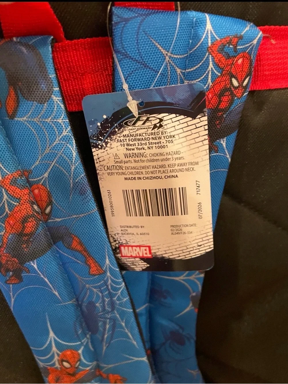 NWT Blue and Red Marvel Spider-Man   Patterned Full Size Backpack